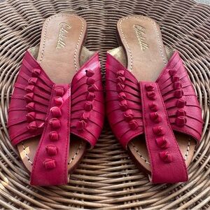 Cleobella Red Leather Slides